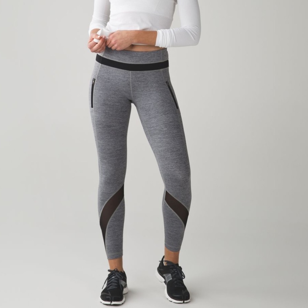 Lululemon Inspire Tight II Grey Black Size 2